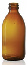 250 ml syrup bottle, amber, type 3 moulded glass