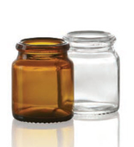 18 ml tablet jar, clear, type 3 moulded glass