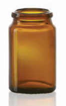 11.5 ml tablet jar, amber, type 3 moulded glass