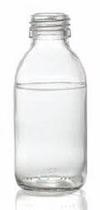 150 ml syrup bottle, clear, type 3 moulded glass