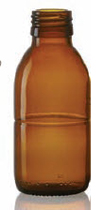180 ml syrup bottle, amber, type 3 moulded glass