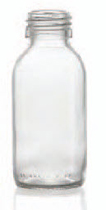 90 ml syrup bottle, clear, type 3 moulded glass