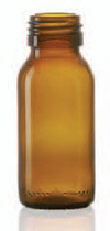 50 ml syrup bottle, amber, type 3 moulded glass