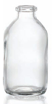 50 ml aerosol bottle, clear, type 3 moulded glass