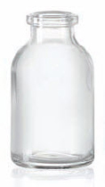 15 ml aerosol bottle, clear, type 3 moulded glass