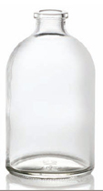 200 ml injection vial, clear, type 2 moulded glass