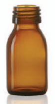 125 ml syrup bottle, amber, type 3 moulded glass