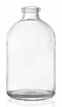Picture of 100 ml injection vial, clear, type 1 moulded glass