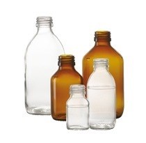 Picture of 1000 ml syrup bottle, amber, type 3 moulded glass